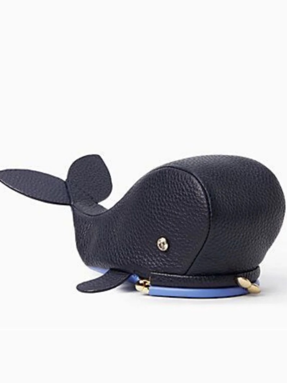 Kate Spade Whale Off We Go Blue Leather Kisslock Coin Purse NEW